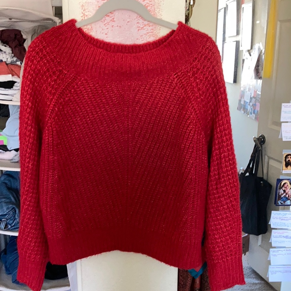 LEITH RED COZY SWEATER